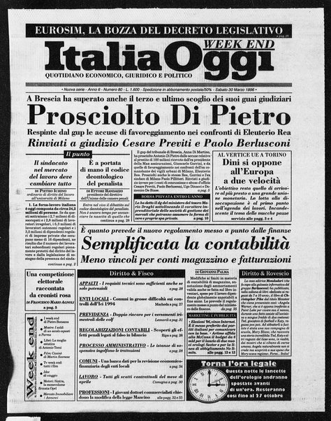 Italia oggi : quotidiano di economia finanza e politica